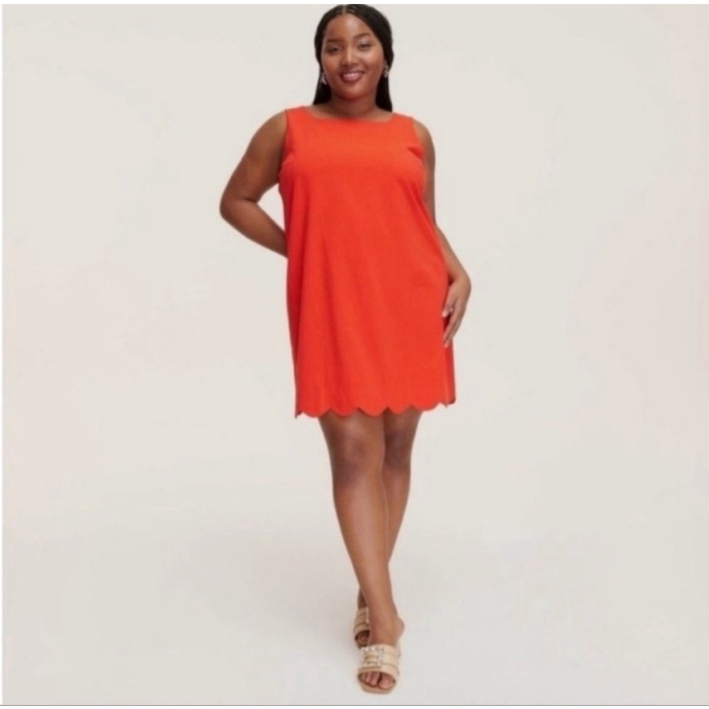 Kate Spade New York Plus Red Scallop Hem Mini Dress 1X - Picture 2 of 7